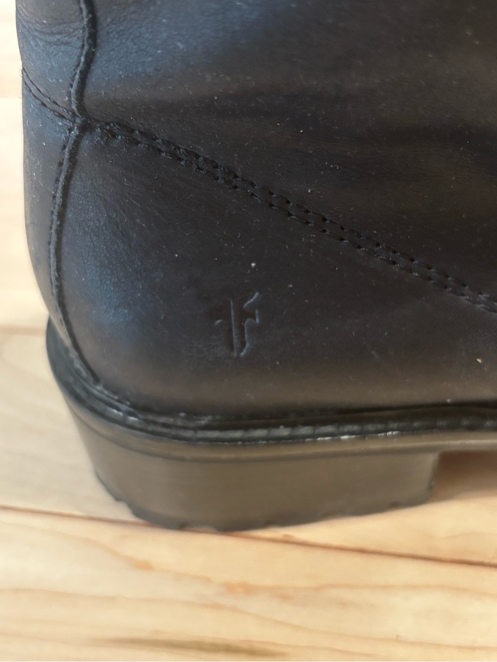 Frye Foster Combat Boots Black Leather Lace Up Side Zip Size 7.5 - Picture 9 of 11